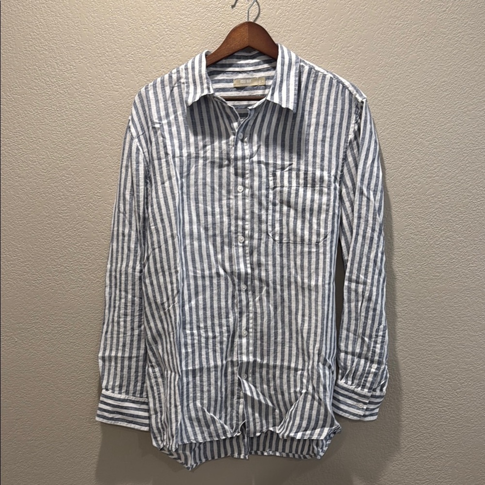 Men's Striped Isle Bay Linen Button Down Shirt